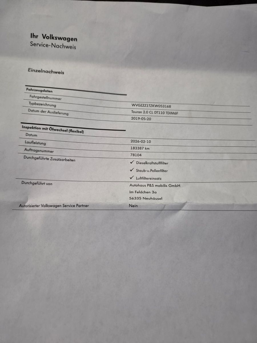Fahrzeugabbildung Volkswagen Touran IQ.DRIVE / 1. HAND / MWST