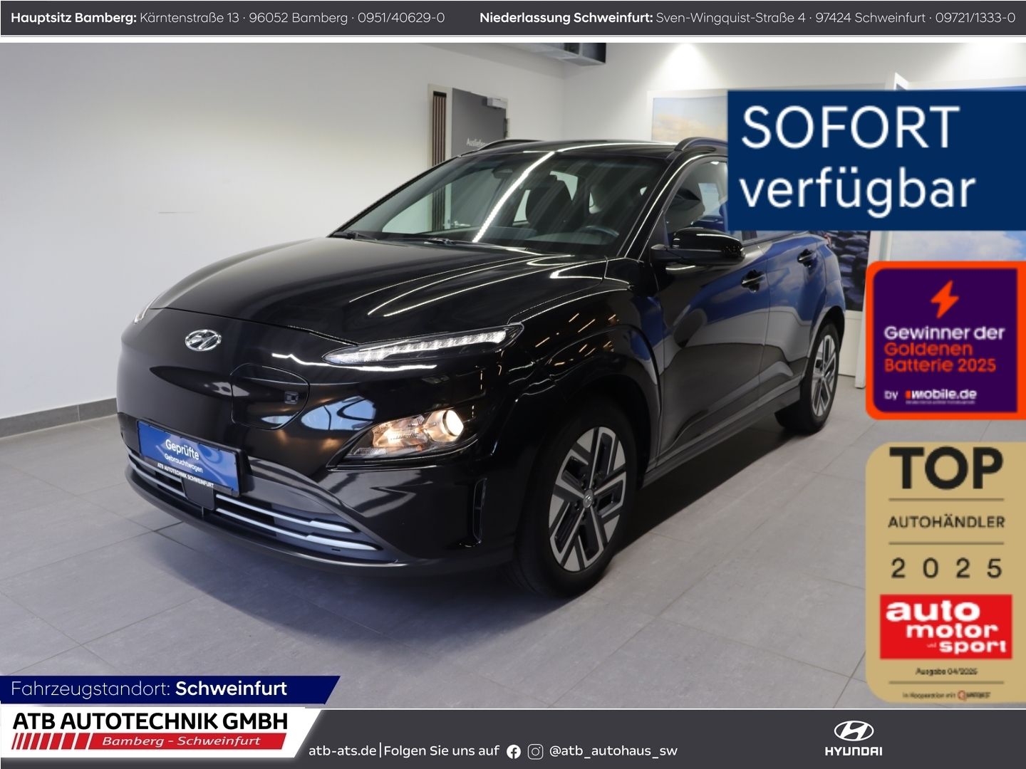 Fahrzeugabbildung Hyundai KONA Elektro Select 39,2kWh 96,4% SOH ACC Apple
