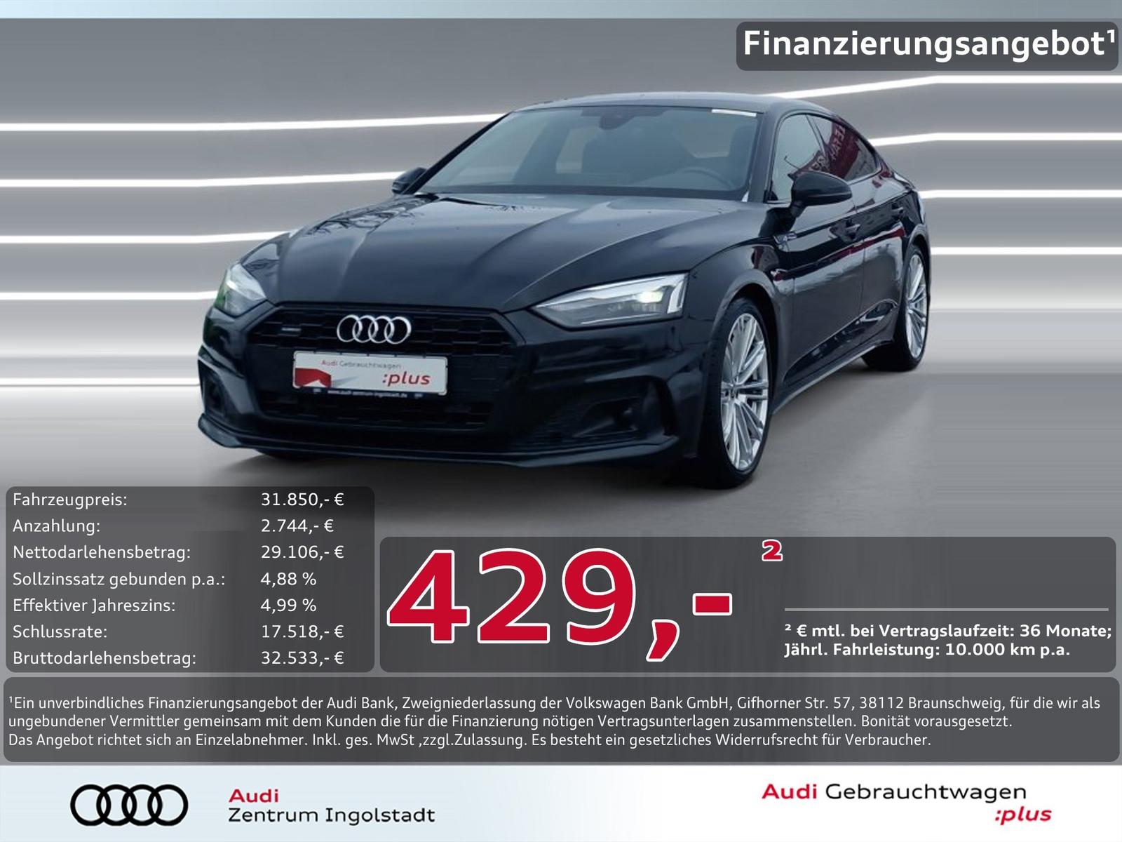 Audi A5 Sportback 40 TDI qu KAMERA NAVI+ 19" advanced
