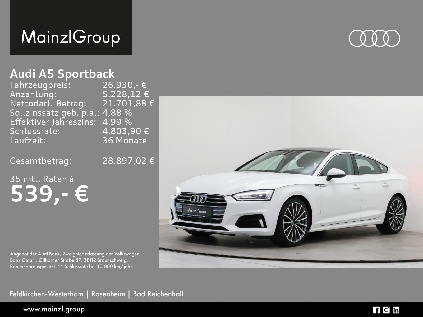 Audi A5 Sportback 45 TFSI quattro S tronic AHK Pano