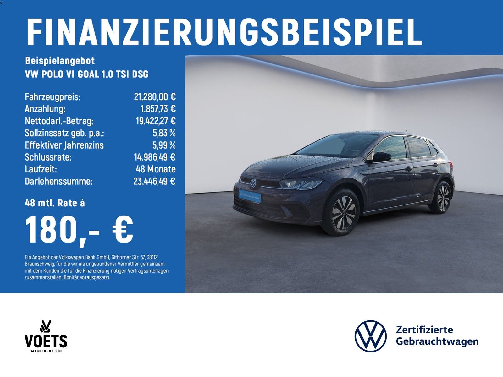 Volkswagen POLO VI GOAL 1.0 TSI DSG LED+NAVI+ACC+PDC+APP-C