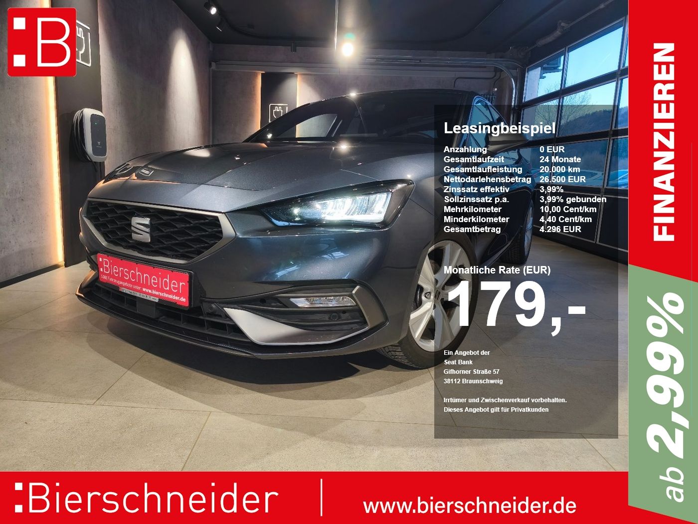 Seat Leon 1.5 eTSI DSG FR ab 179.- 990.- Anzahlung AL