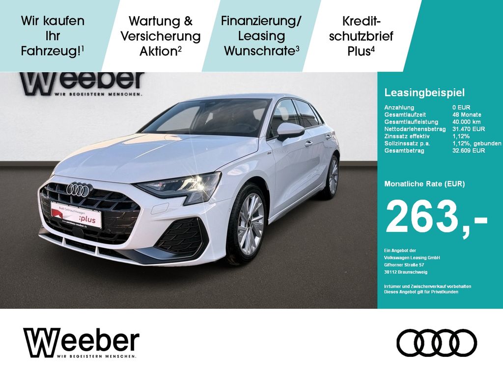Audi A3 Sportback S line *APP CONNECT*KAMERA*NAVI*VOR