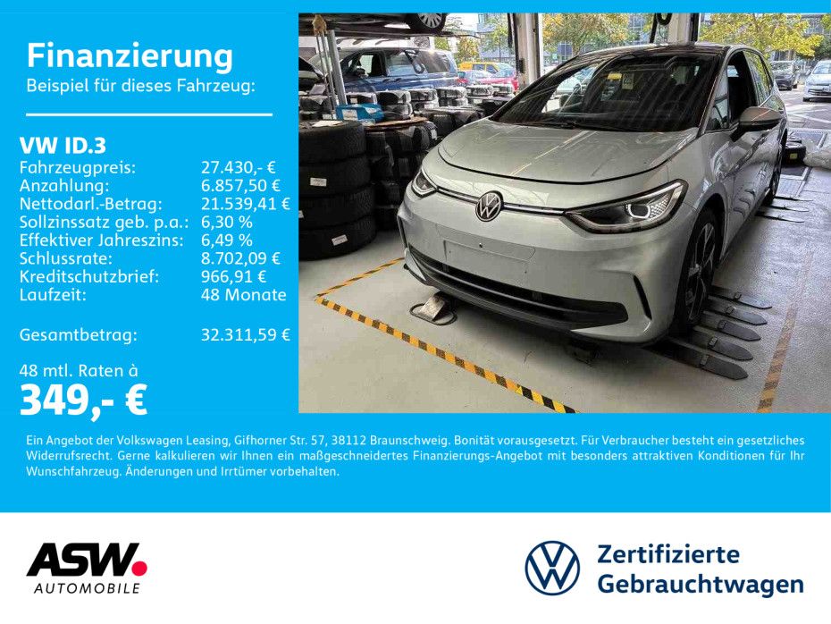 Volkswagen ID.3 Pro electric LED Navi WÄPU 360° RFK ACC SHZ