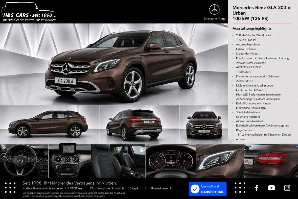 Mercedes-Benz GLA 200d 2H URBAN LED NAV COMAND TOTW E.HECK AHK