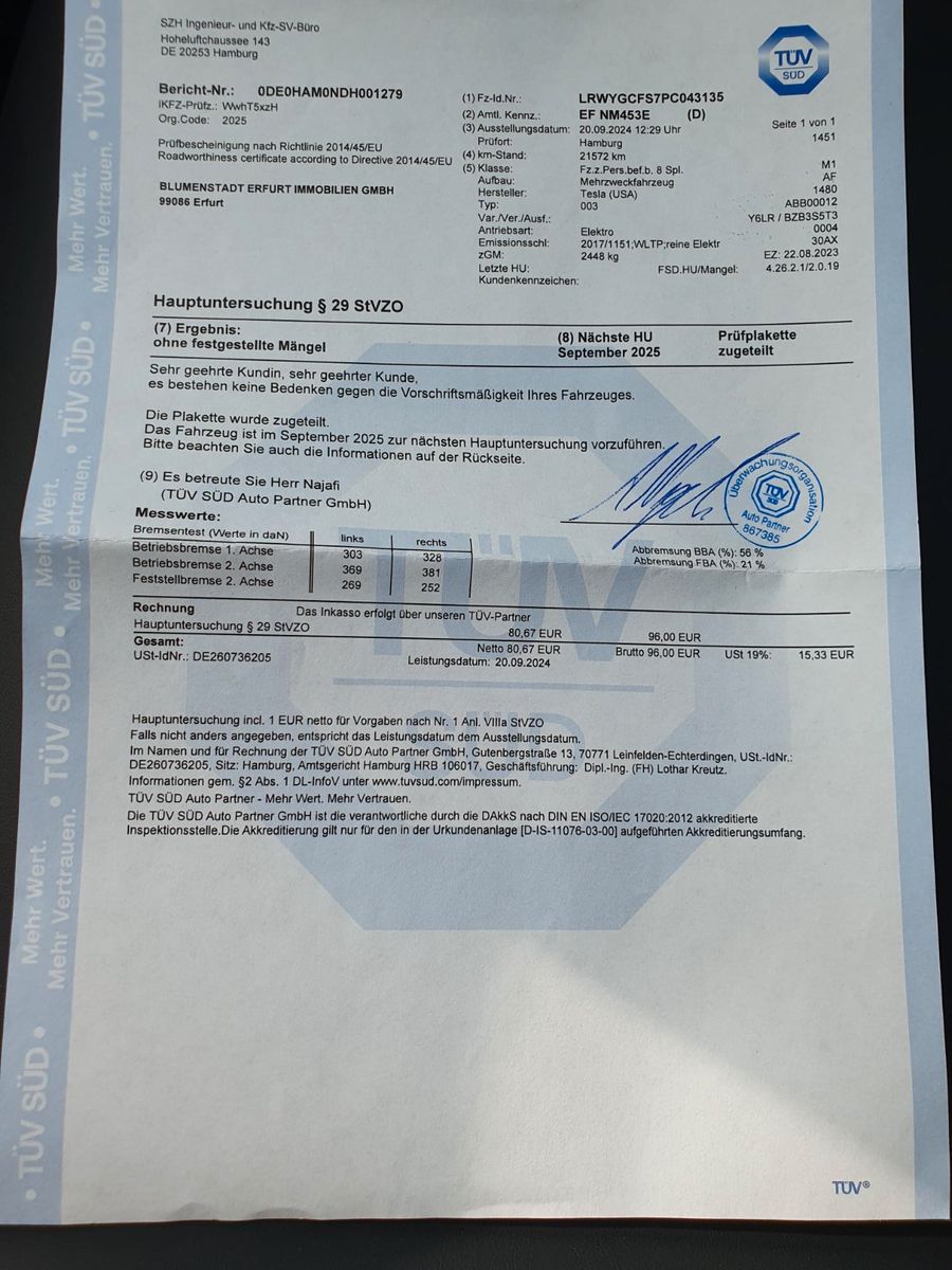 Tesla RWD, Allwetterreifen, AHK 1600kg, SOH 96 % foto 22