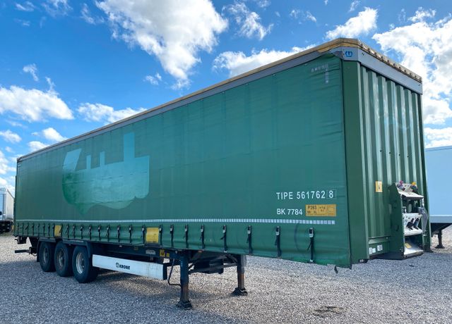 Krone Curtainsider, huckepack, Lift (no doors)