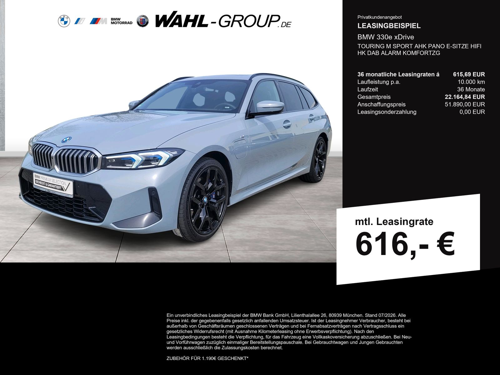 BMW 330e xDrive TOURING M SPORT AHK PANO E-SITZE  HI