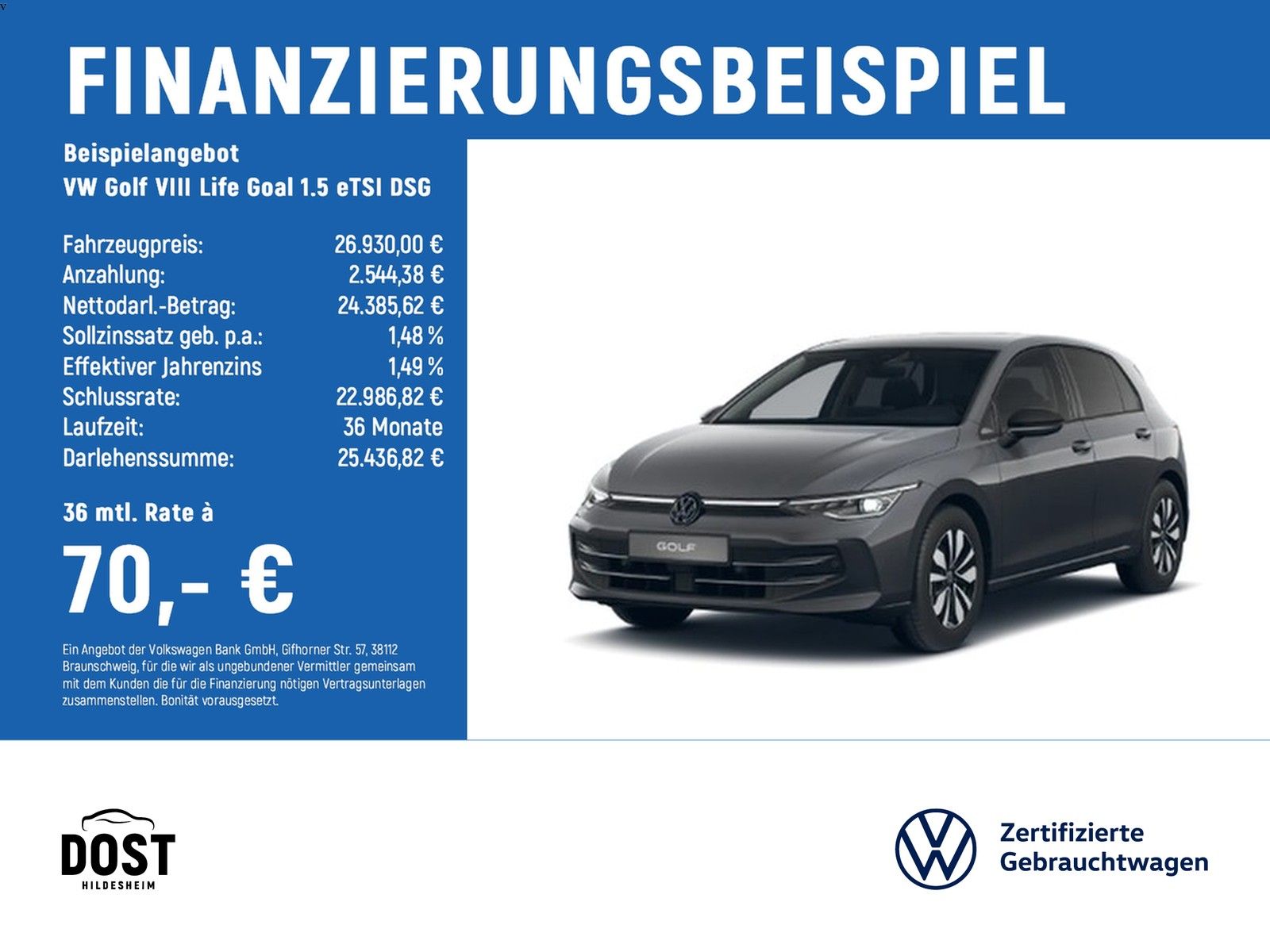 Volkswagen Golf VIII Life Goal 1.5 eTSI DSG MATRIX-LED+AHK