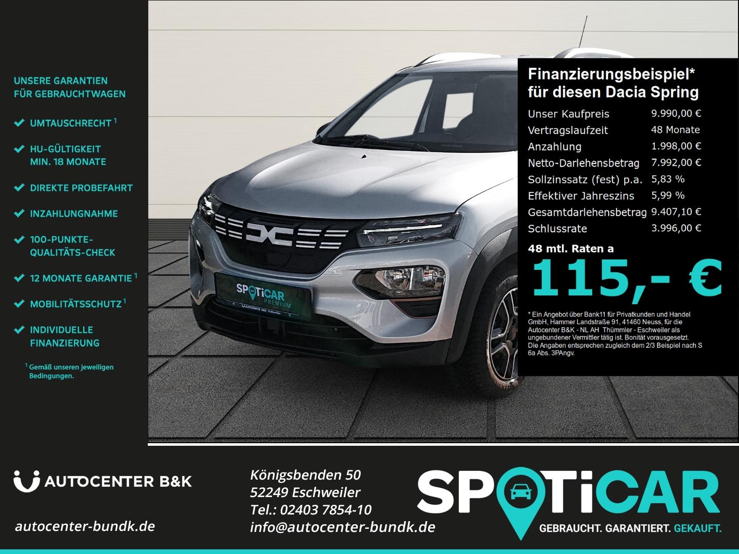 Dacia Spring EXTREME Kamera PDC hinten Allwetterreifen