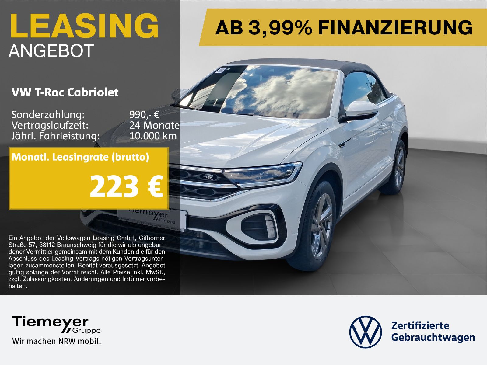 Volkswagen T-Roc Cabrio 1.5 TSI DSG R-LINE NAVI ASSIST AHK 