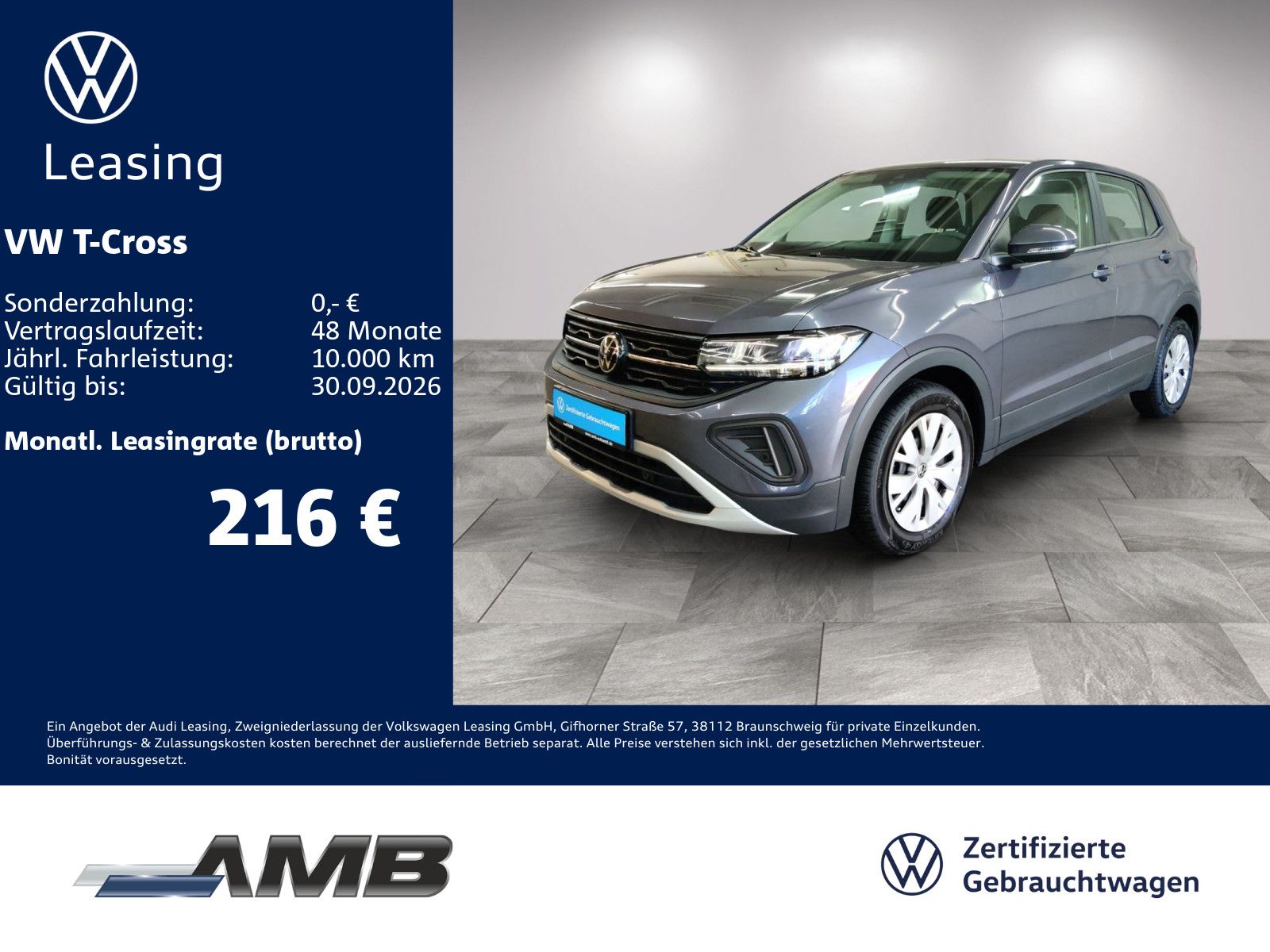 VW T-Cross 1.0 TSI LED/digi.C/Sitzhzg/bis07.2030Gar