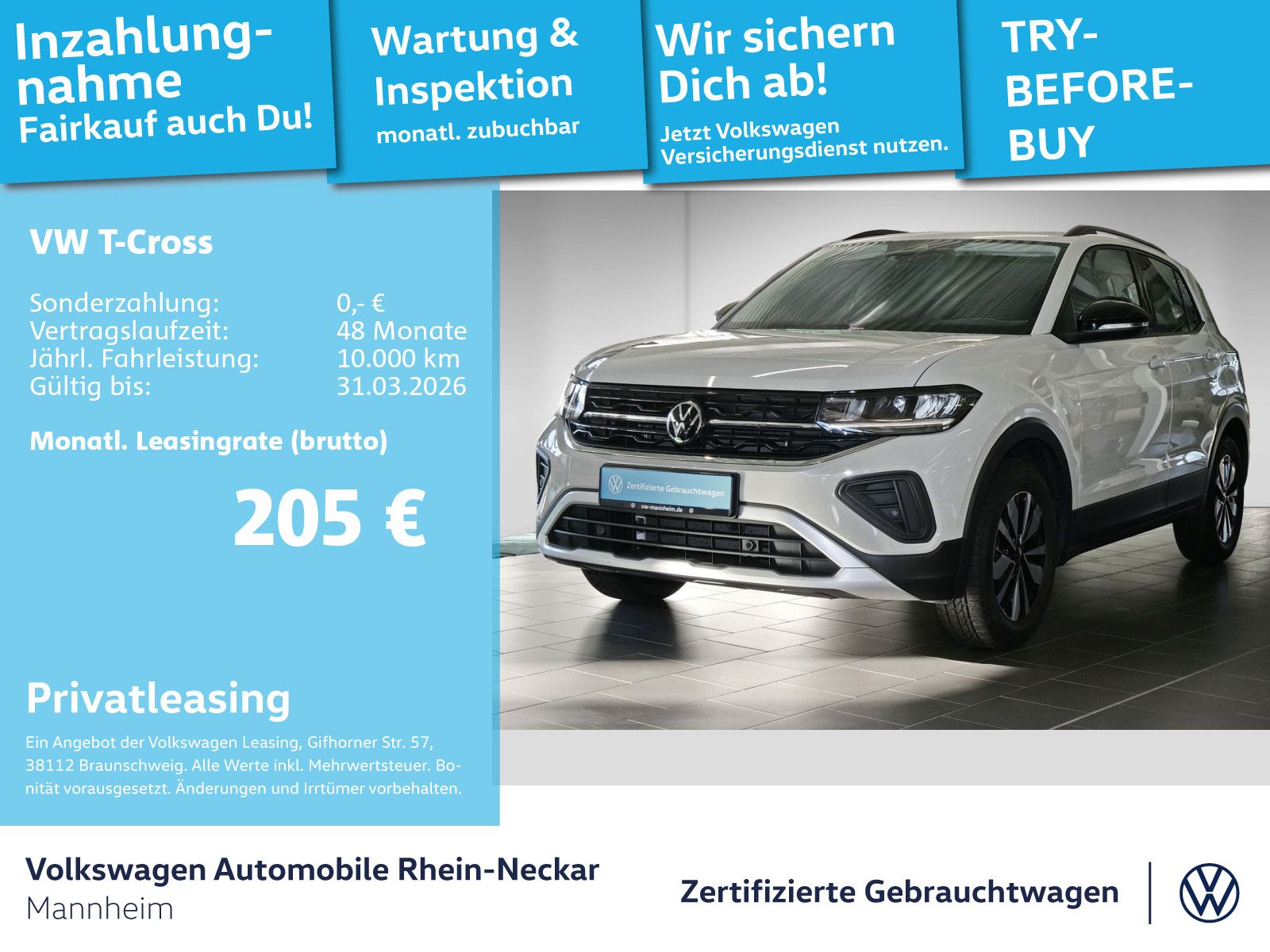 Volkswagen T-Cross 1.0 TSI GOAL GAR2030 Kamera PDC LED uvm