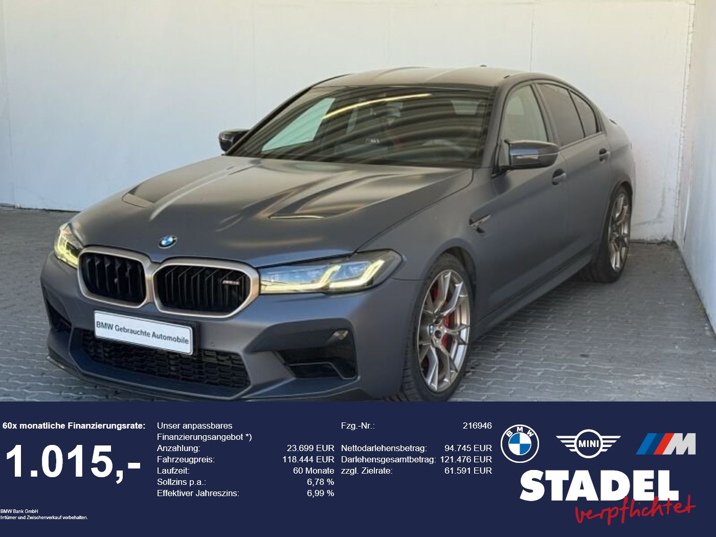 BMW M5 CS Navi.Laser.RFK.CarbonSchalensitze.HarmKard