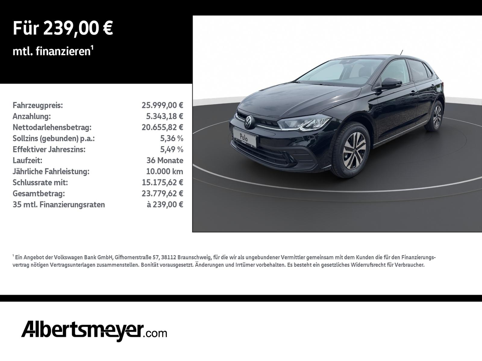 Volkswagen Polo 1.0 ENERGY +LED+KLIMA+SITZHEIZUNG+LM