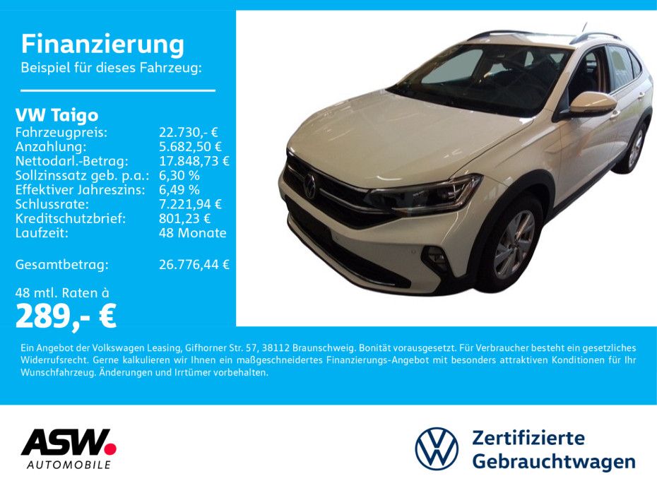 Volkswagen Taigo Life 1.0 TSI DSG LED Navi SHZ ACC RFK