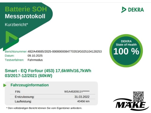 forfour electric, Schnellladevorichtung, SHZ, DA