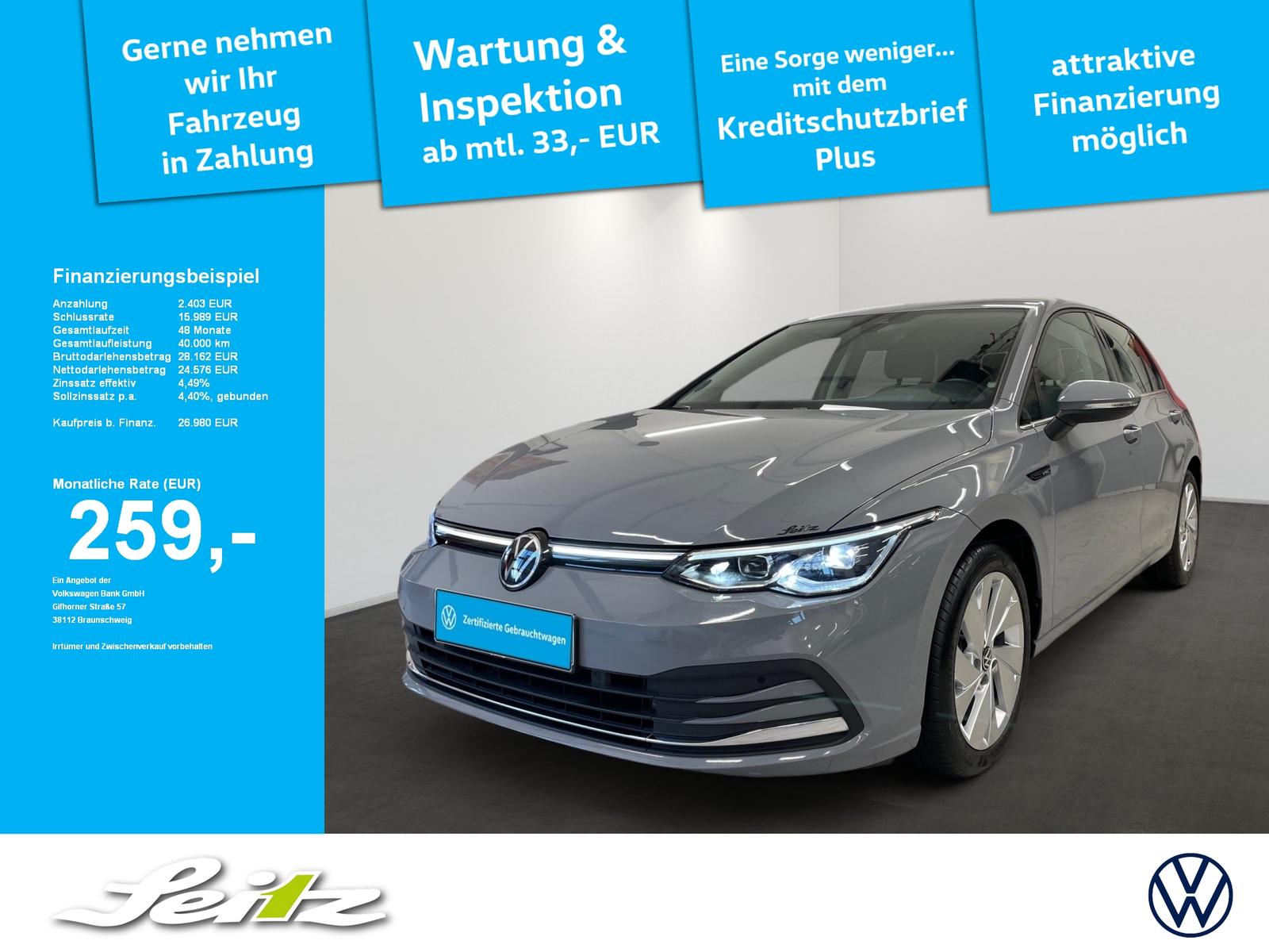 Volkswagen Golf VIII 2.0 TSI Style *LED*NAVI*PARKSENSOR*