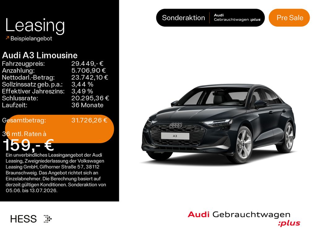 Audi A3 Limousine TFSI advanced*NAVI-PLUS*LED*KAMERA*