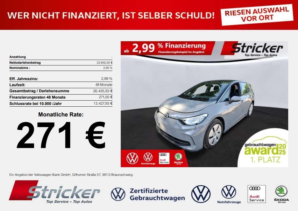 Volkswagen ID.3 Pro 150/58 271,-ohne Anzahlung App-Connect