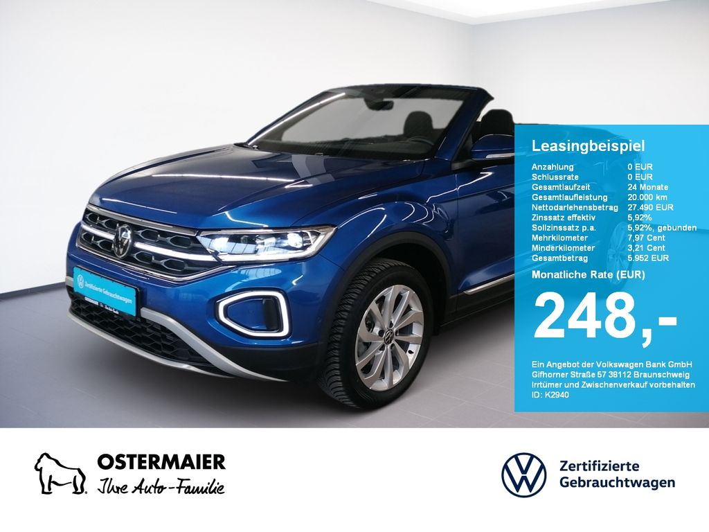Volkswagen T-Roc Cabriolet STYLE 1.0TSI 116PS NP.42t NAVI.K