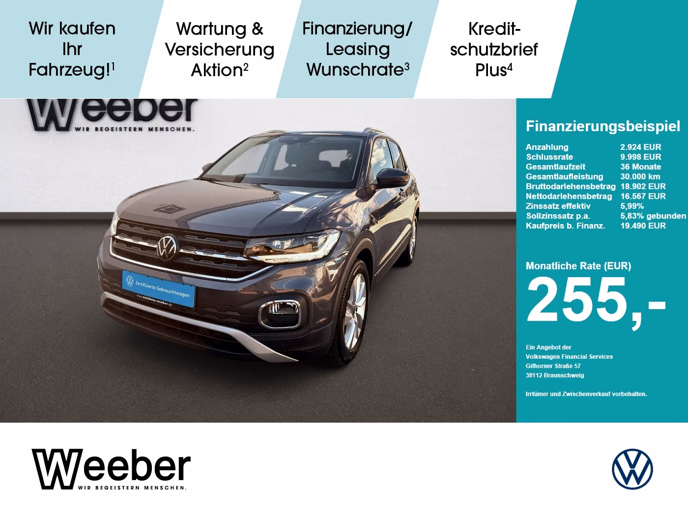 Volkswagen T-Cross Style *NAVI*AHK*KAMERA*ACC*LED*17LM*