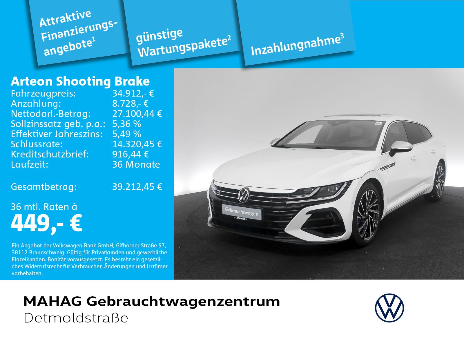 VW Arteon Shooting Brake R 2.0 TSI 4 Mot AHK Leder 