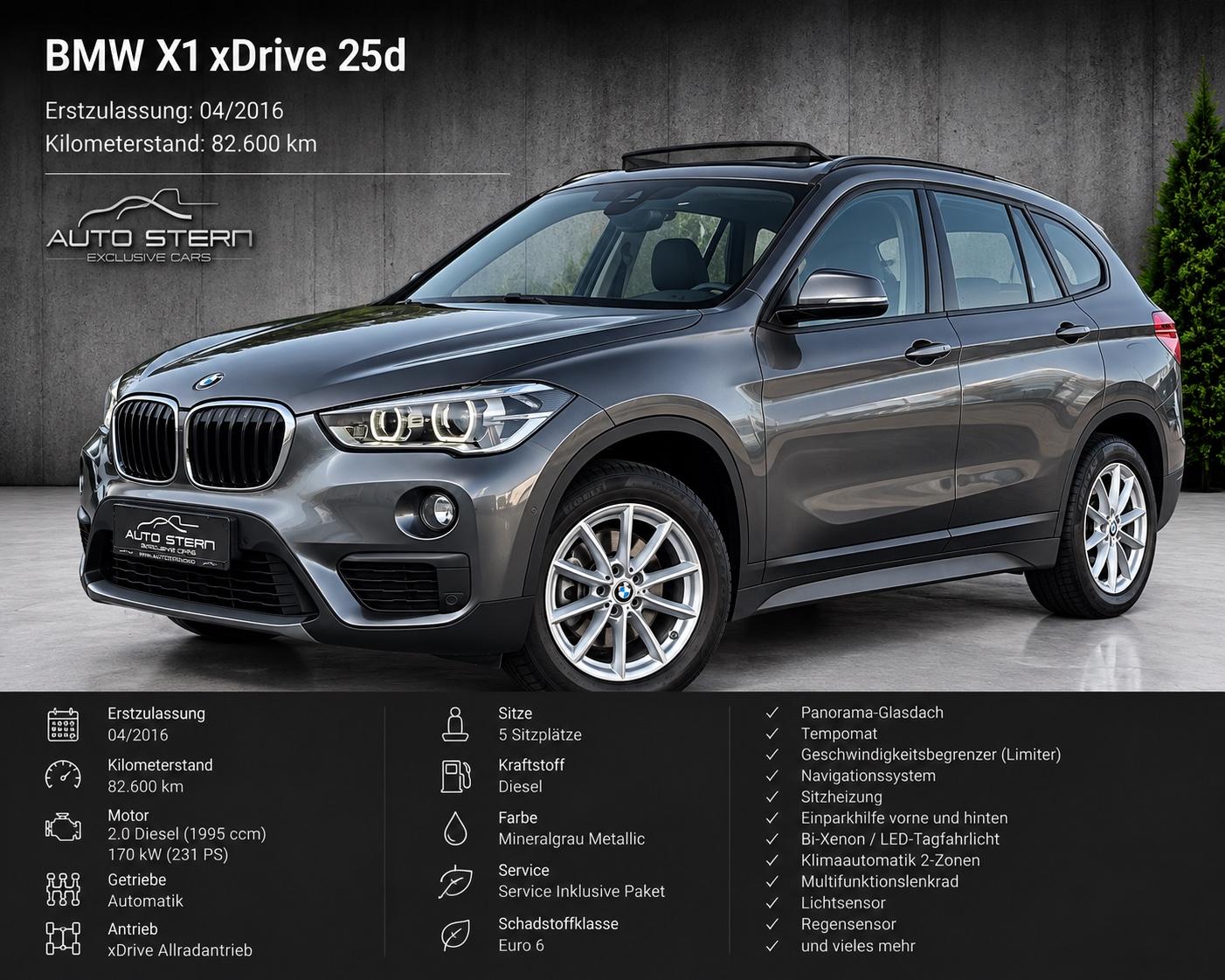 BMW X1 xDrive 25 d NAVI PANO SERVICE-INKLUSIVE-PAKET