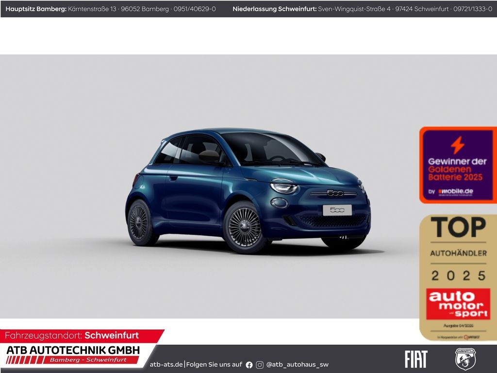 Fiat 500e 42kWh ICON + Komfortpaket Apple CarPlay Kli