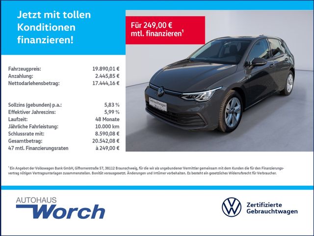 Golf VIII 1.0 eTSI DSG Life LED+ACC+APP+NAVI