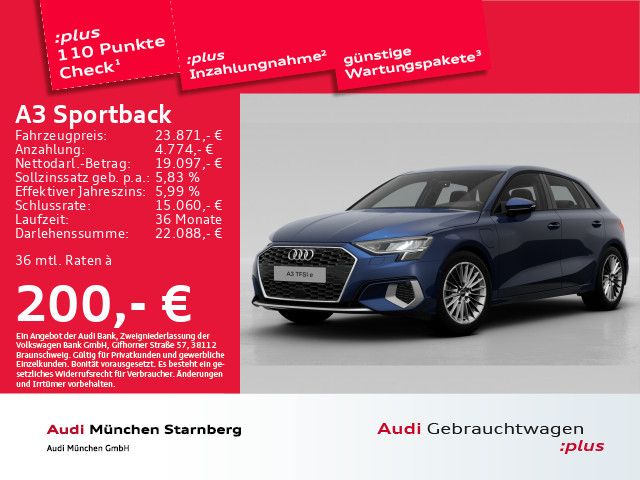 Audi A3 Sportback 40 TFSI e Advanced S tronic AHK Nav