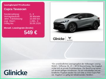 Cupra Leasingangebot: Cupra Tavascan VZ 4Drive 250 kW (340 PS)