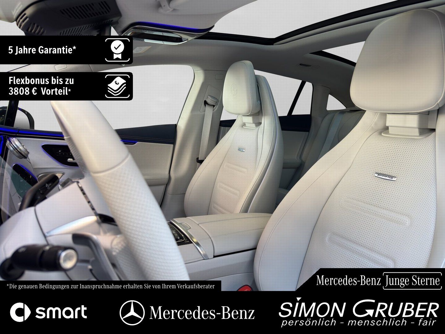 Fahrzeugabbildung Mercedes-Benz EQE 43 4M AMG Night Hyper Pano Carbon Nappa TV