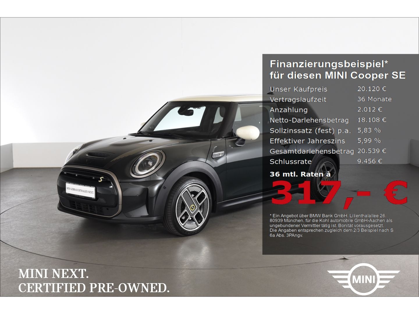 MINI Cooper SE Resolute Edition Panoramadach Rückfahr
