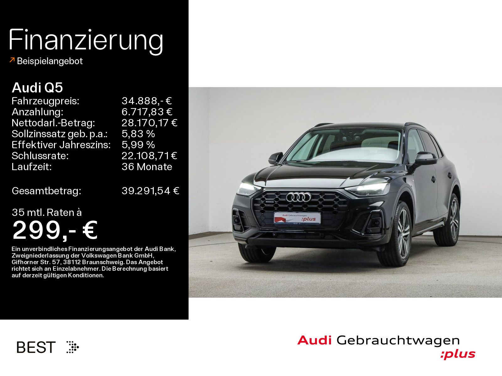 Audi Q5 S line 45 TFSI qu. AHK, Tour, Leder, Sound