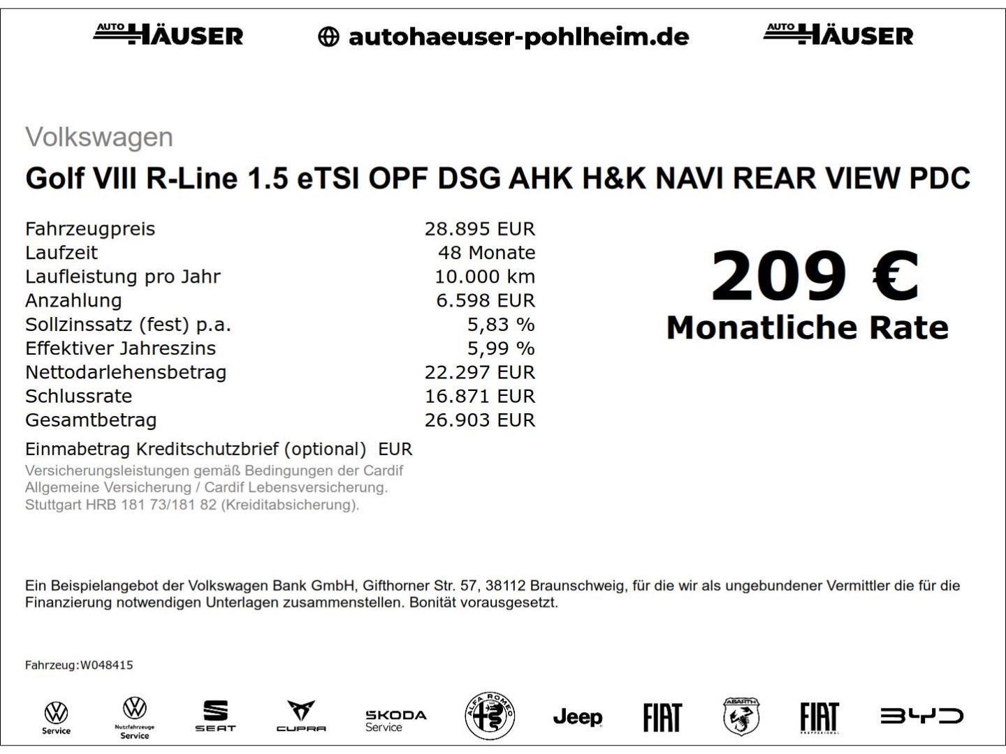 Volkswagen Golf VIII R-Line 1.5 eTSI OPF DSG AHK H&K NAVI R imagem 2