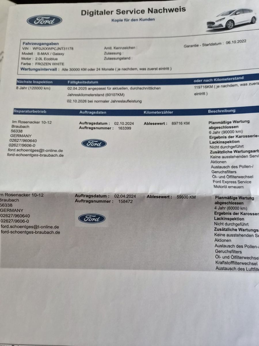 Fahrzeugabbildung Ford S-MAX Titanium / 1. HAND / NAVI / AHK /