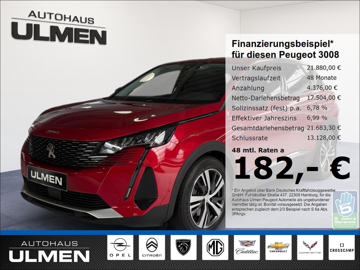 Peugeot 3008 Hybrid 225 Allure Rückfahrkamera SHZ AHK-ab