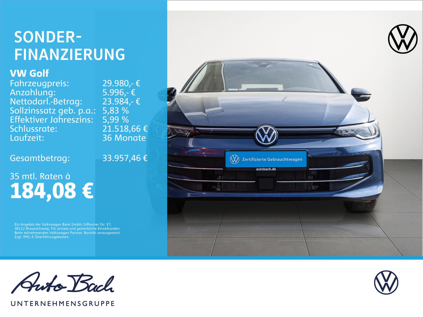 Volkswagen Golf VIII 1.5TSI DSG "Goal" Navi LED ACC AHK EPH, миниатюра 18