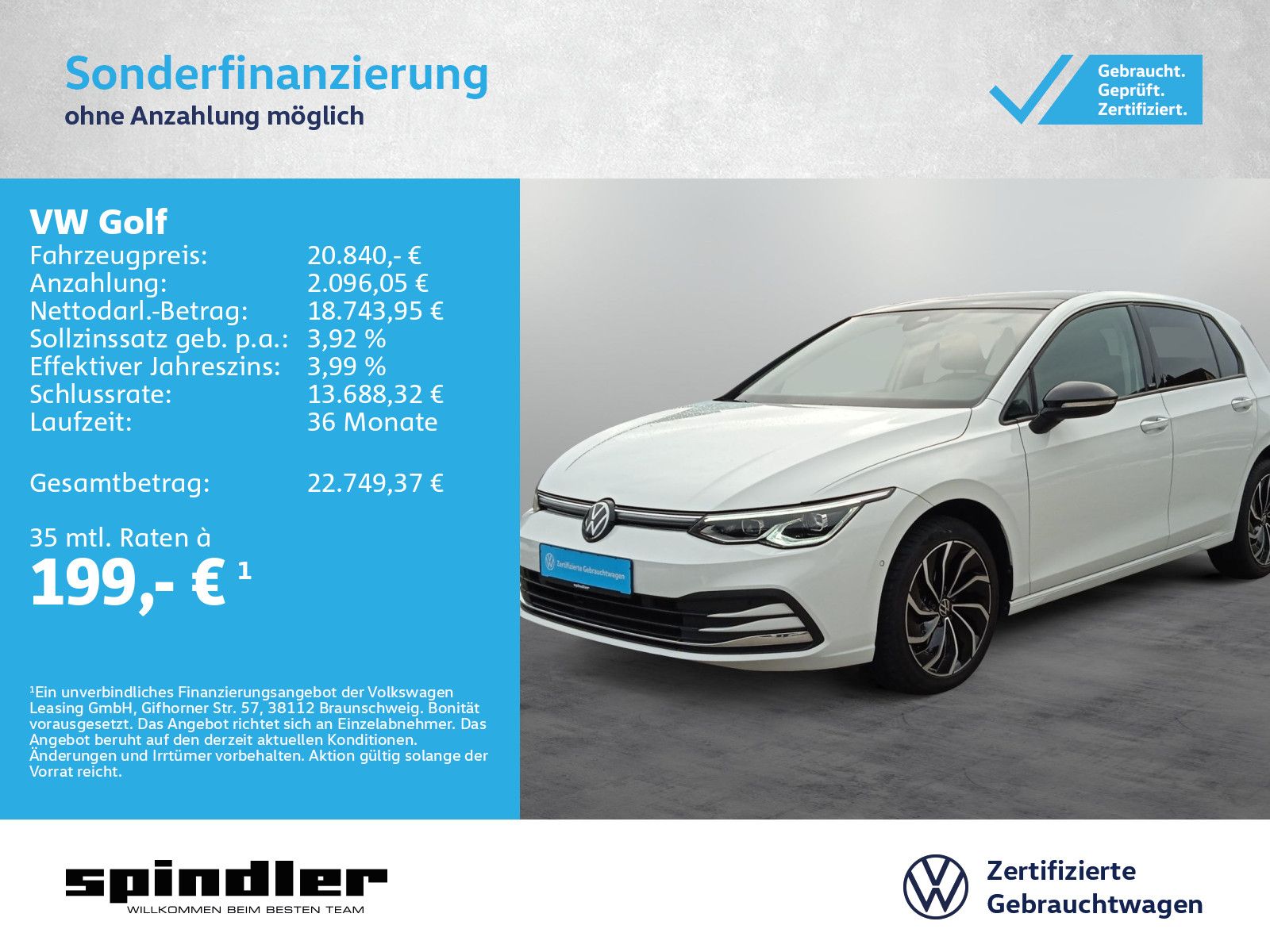 Volkswagen Golf VIII Move 2.0 TDI DSG / IQ.Drive, Pano, AHK