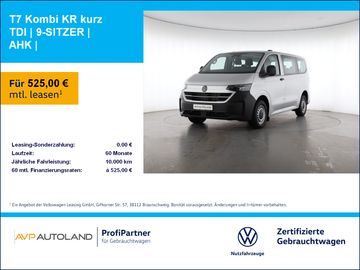 Volkswagen Leasingangebot: Volkswagen T7 Kombi KR kurz TDI | 9-SITZER | AHK |