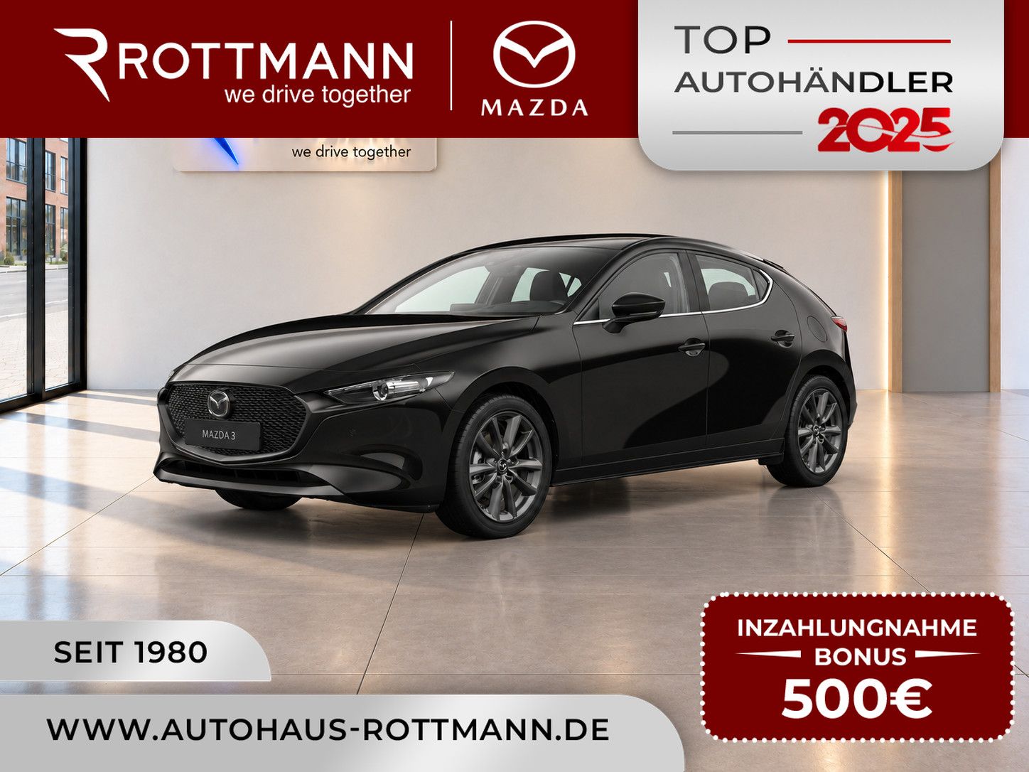 Mazda 3 2027 140ps CENTRE-Line NAVI KeyLess Qi ACC HUD
