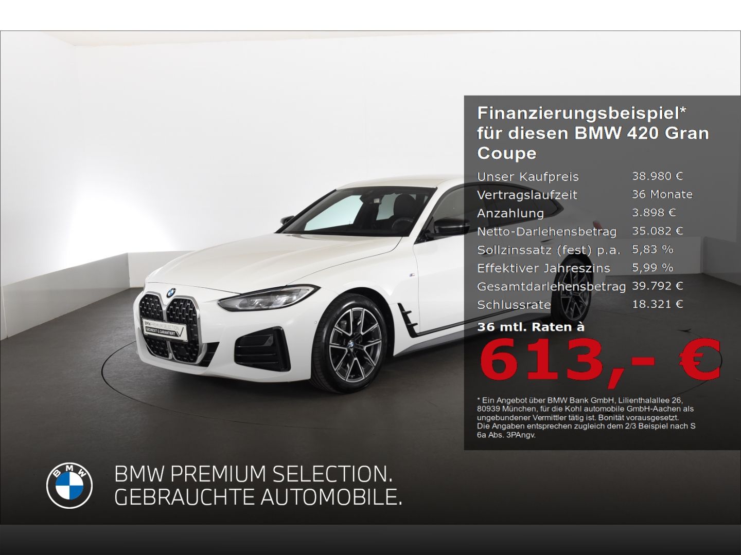 BMW 420 Gran Coupe i M Sport Sitzheizung DAB-Tuner F