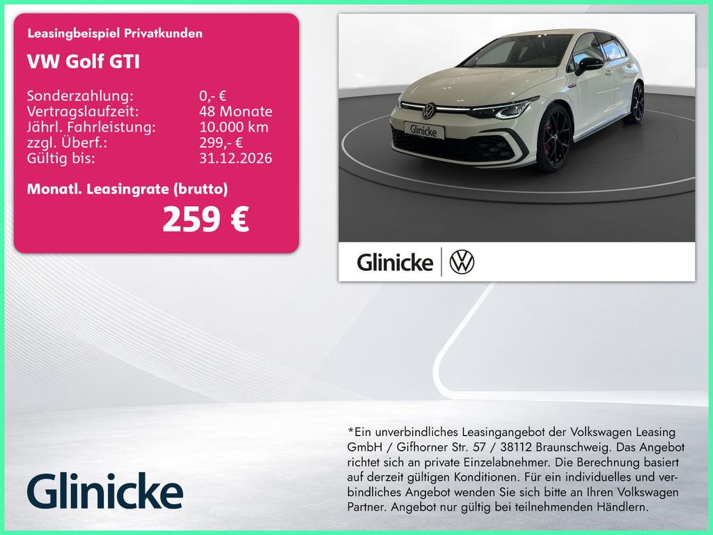 Golf VIII GTI AHK Matrix LM 19" Navi PDC vo+hi A
