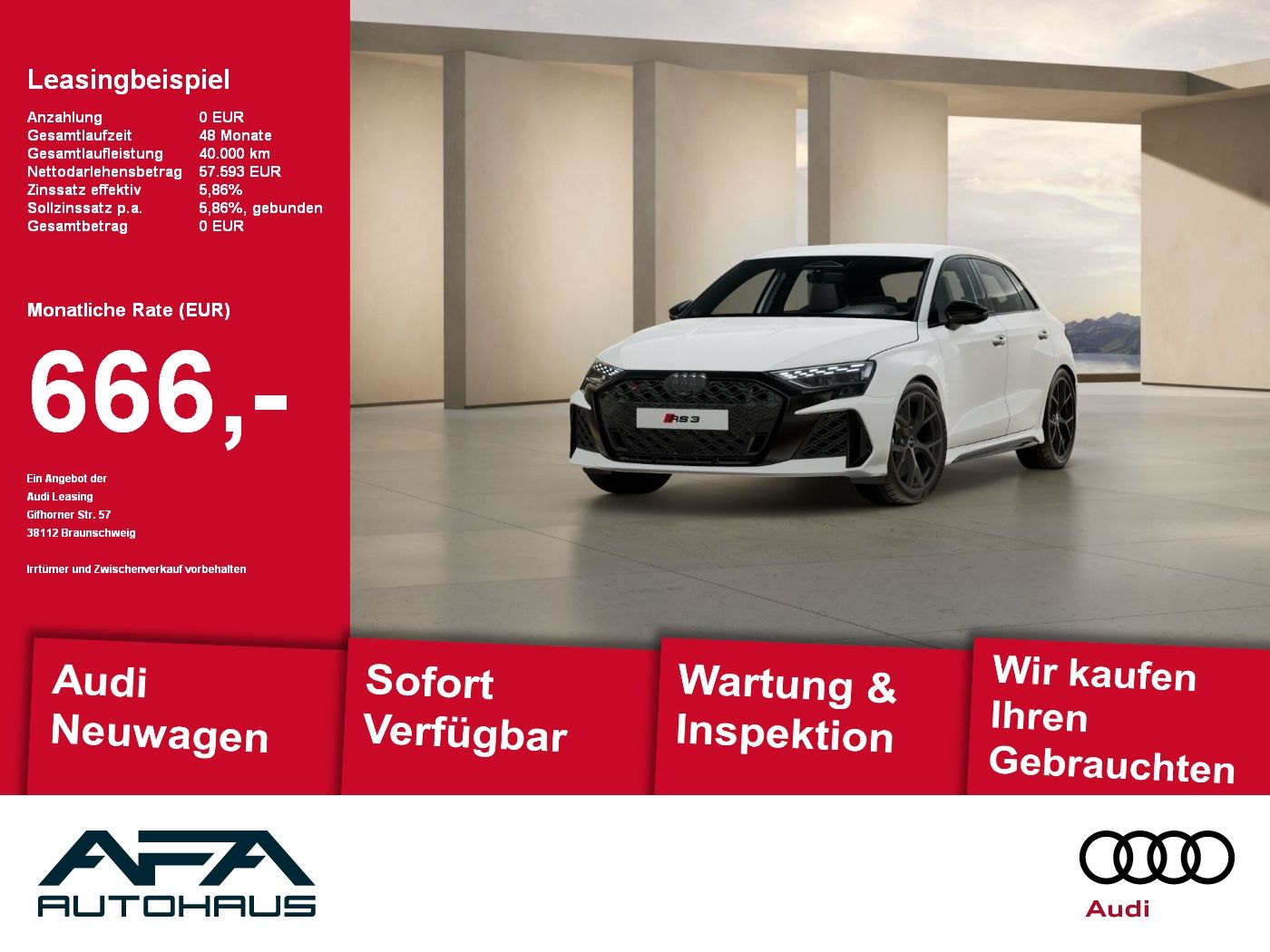 Audi RS3 Sportback quattro LED*Opt.Schwarz*Virt.CP