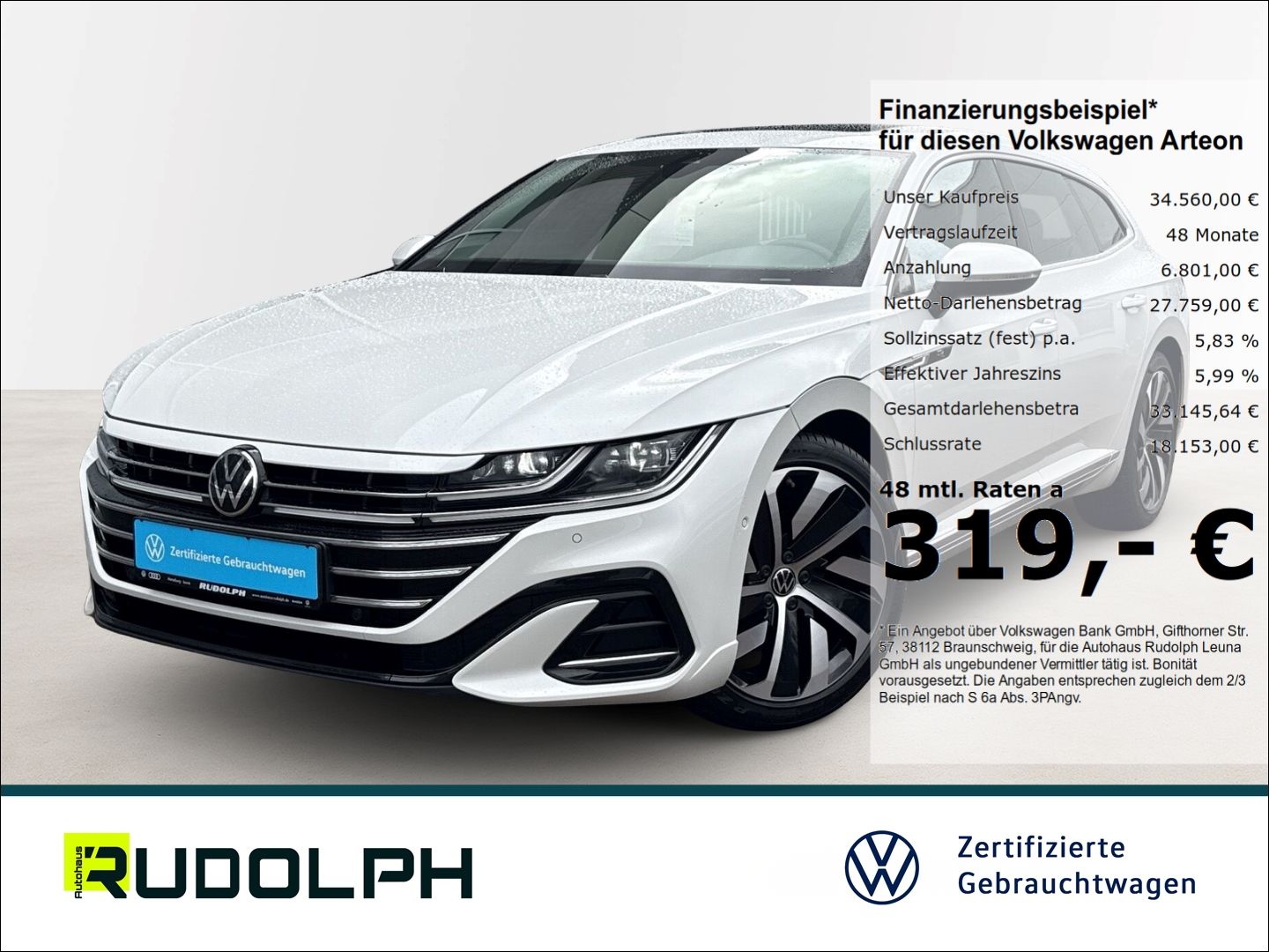 VW Arteon SB R-Line 2.0 TSI DSG LED Navi AHK ACC SH