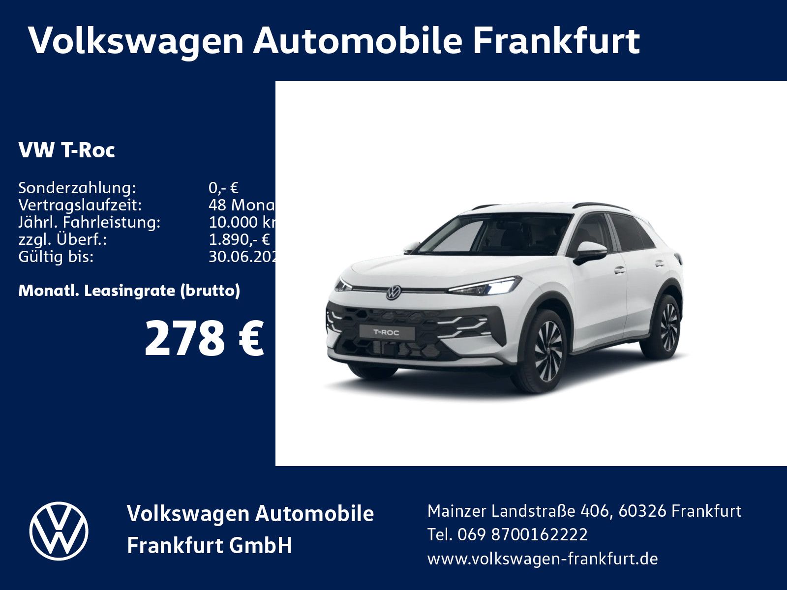 Volkswagen T-Roc Life 1.5 l eTSI OPF 85 kW (116 PS) 7-Gang-