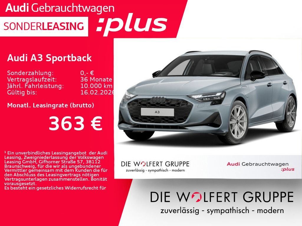 Audi A3 Sportback 40 TFSI e S tronic **0,5%**AHK*ACC