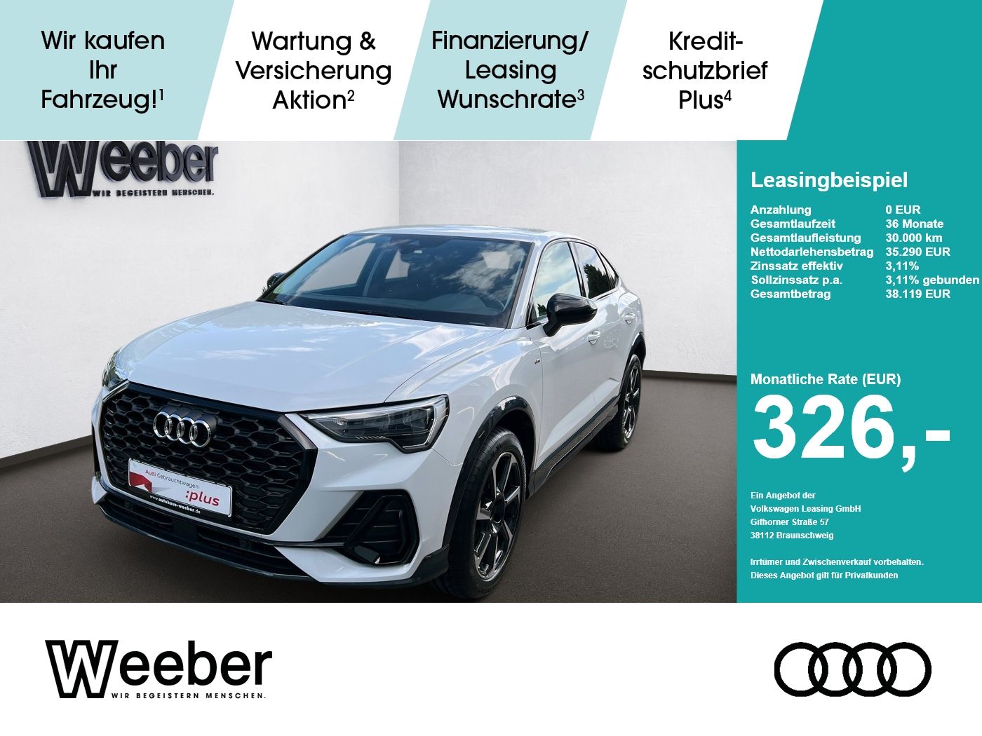 Audi Q3 Sportback S line AHK NAVI LED BLACKSTYLE SHZ