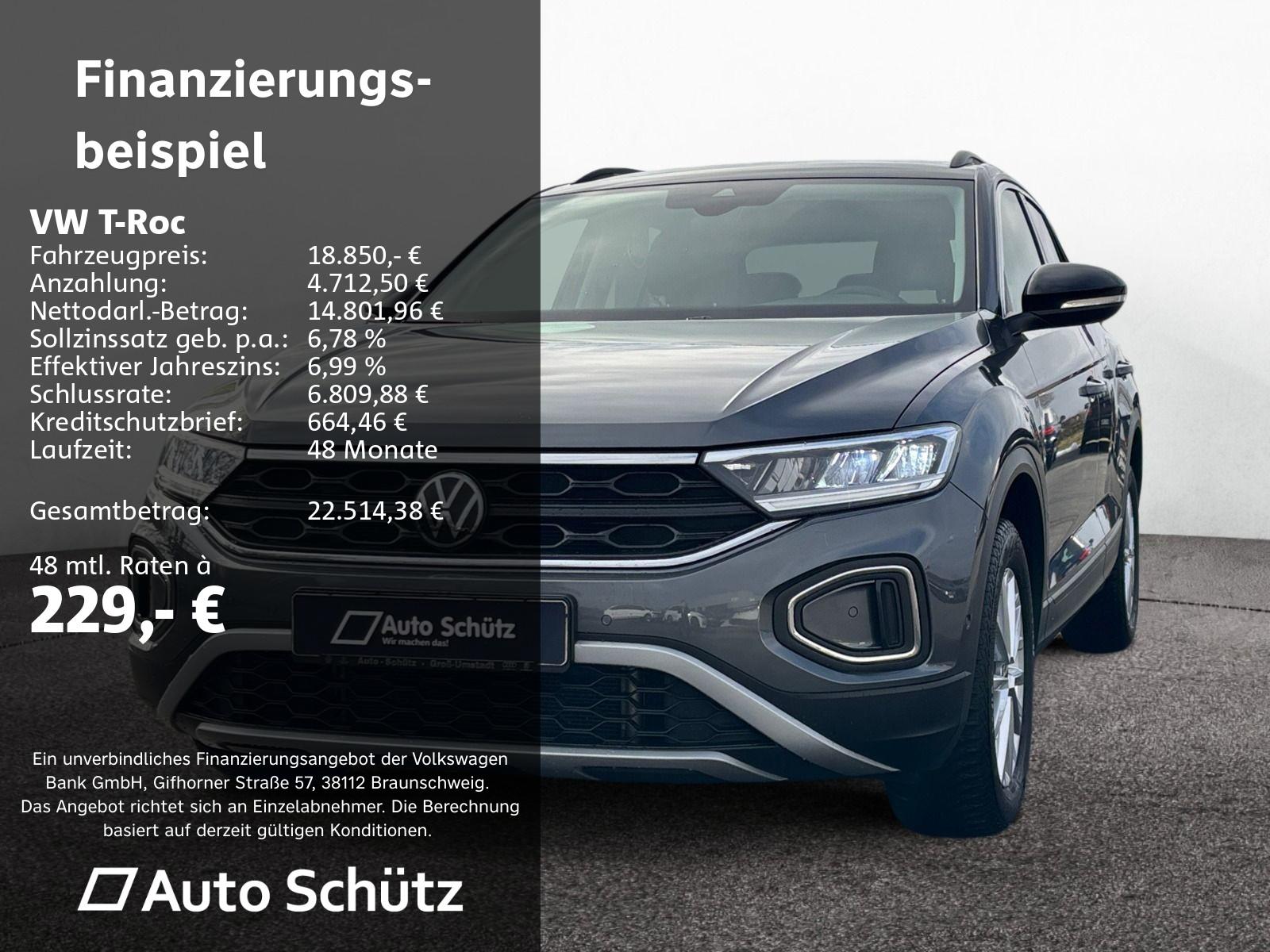 Volkswagen T-Roc 1.0 TSI Life+NAVI+LED+PDC+SHZ+Klima